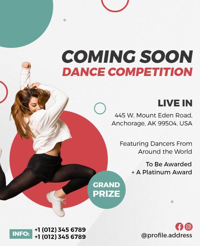 International Dance Competition Announcement Flyer Template