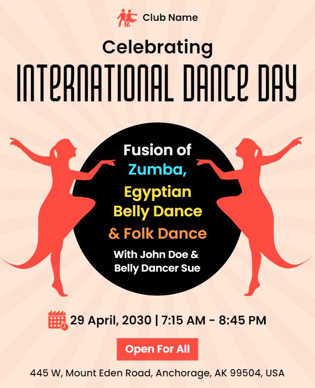 International Dance Day Celebration Flyer Template