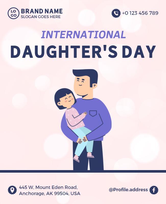 Playful Pastel International Daughter's Day Flyer Template