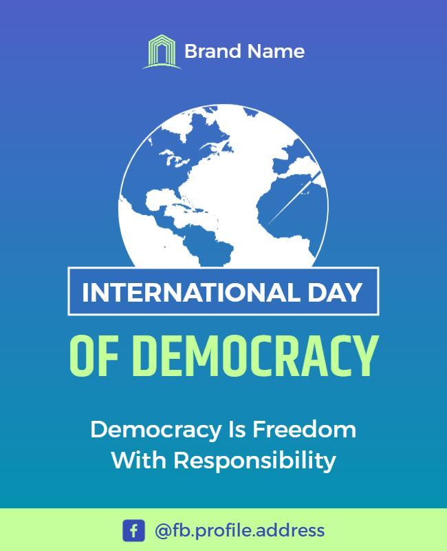 Global Blue Themed International Day of Democracy Flyer Template