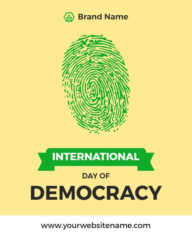 Vibrant Yellow International Day of Democracy Flyer Template