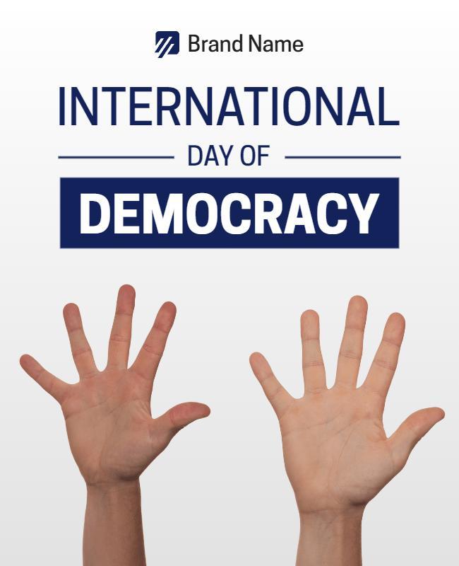 Bold Hands-On International Day of Democracy Flyer Template