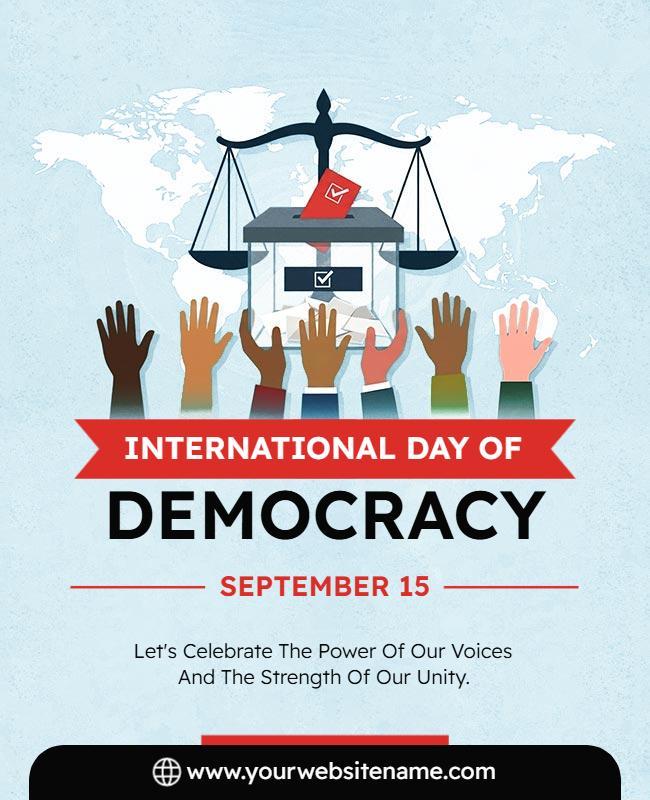 International Day of Democracy Celebration Poster Template