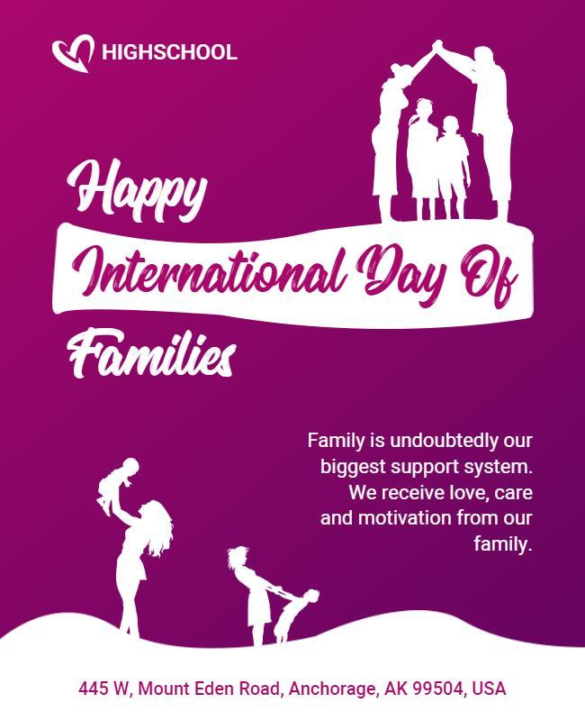 Playful Purple Family Connection Celebration Flyer Template