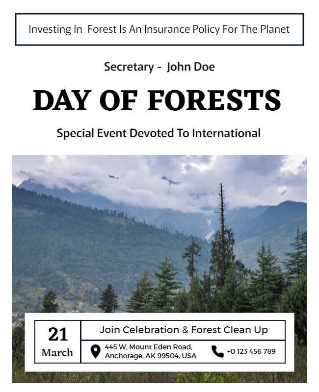 International Day Of Forests Celebration Flyer Template