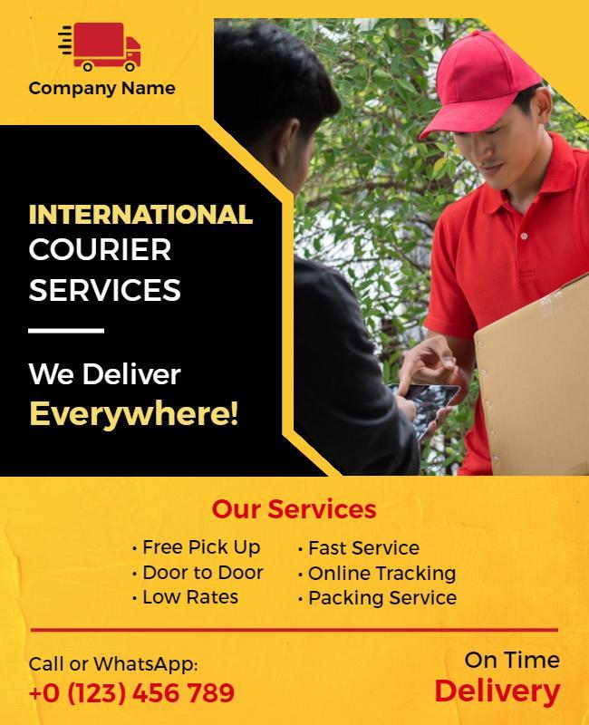 International Delivery Service Promotional Flyer Template