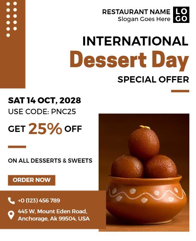 International Dessert Day Special Offer Flyer Template