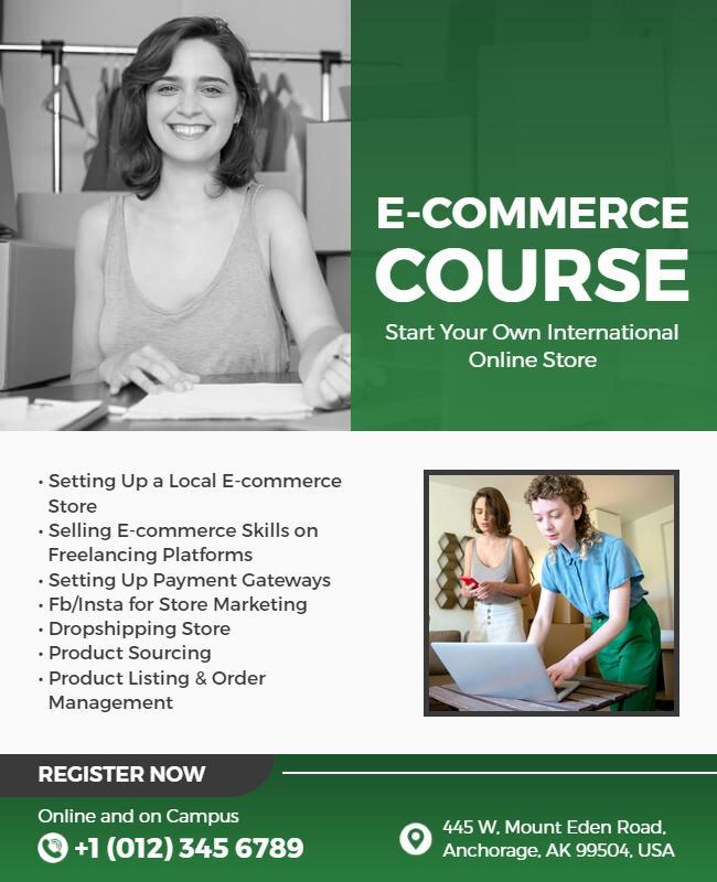 International E Commerce Course Training Flyer Template