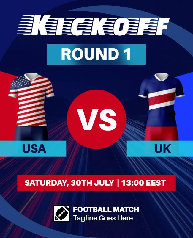 International Football Match Kickoff Flyer Template