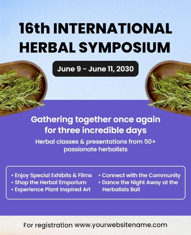 International Herbal Symposium Event Flyer Template