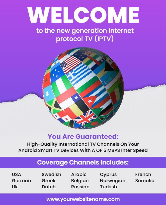 International Iptv Channel Subscription Flyer Template