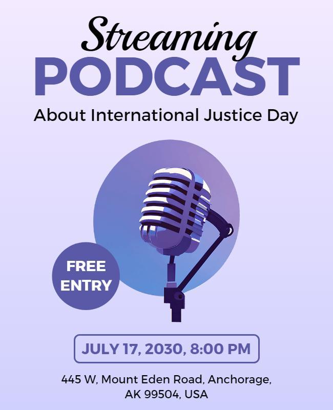 International Justice Day Podcast Event Flyer Template