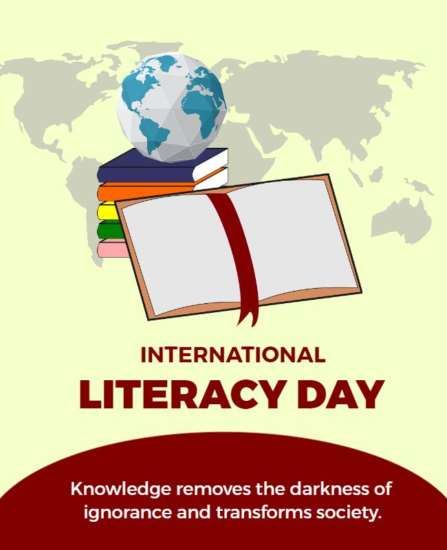 Educational World Literacy Day Celebration Flyer Template