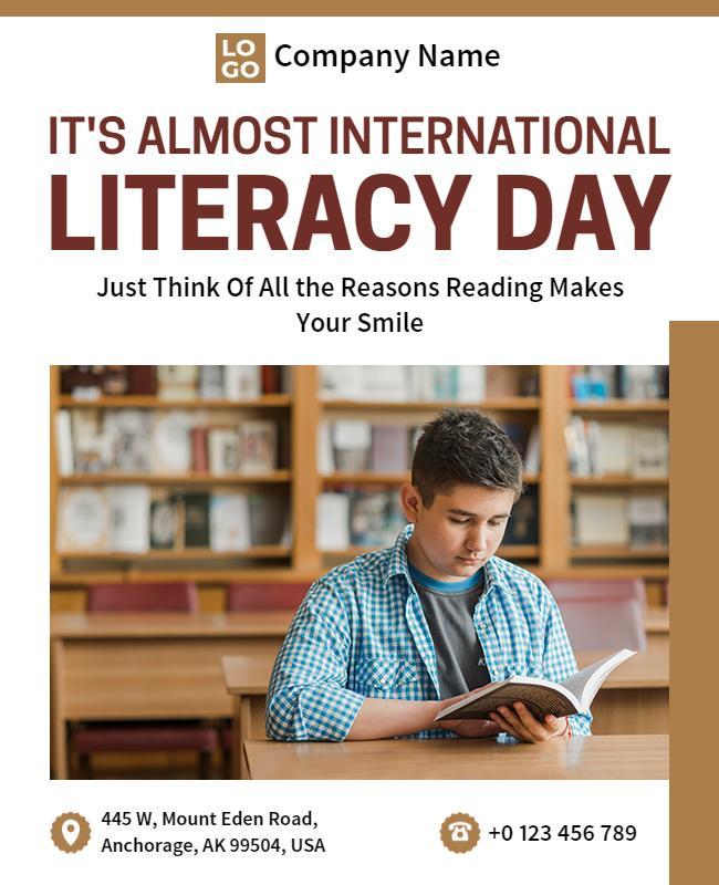 International Literacy Day Celebration Flyer Template