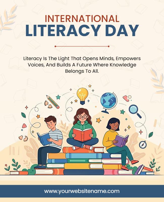 International Literacy Day Celebration Poster Template