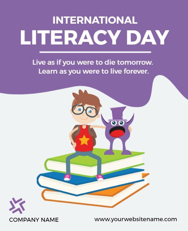 International Literacy Day Educational Flyer Template