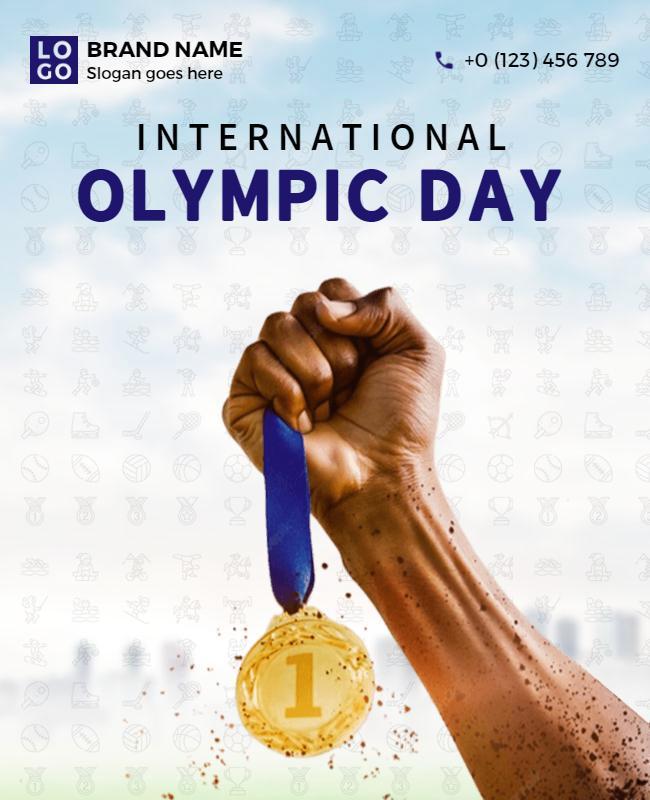 Dynamic Blue International Olympic Day Celebration Flyer Template