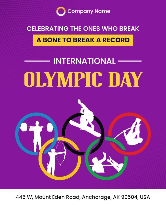 Bold Colorful International Olympic Day Celebration Flyer Template