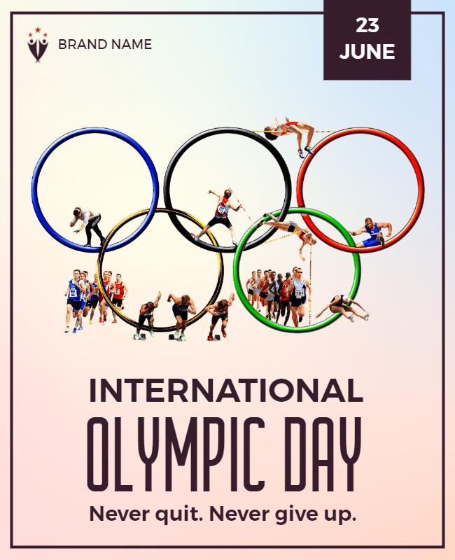 Dynamic Multi-Colored International Olympic Day Flyer Template