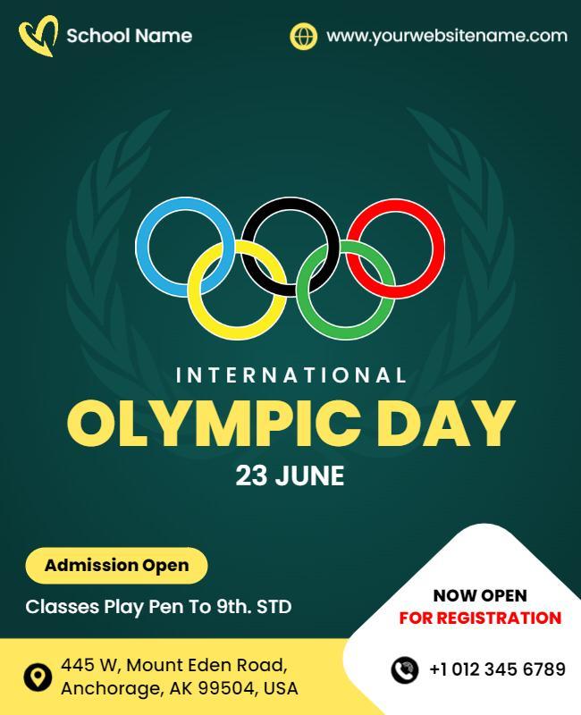 International Olympic Day Registration Flyer Template