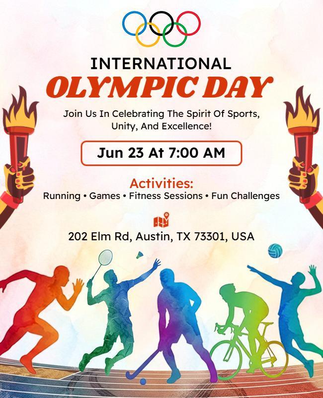 International Olympic Day Sports and Fitness Event Poster Template