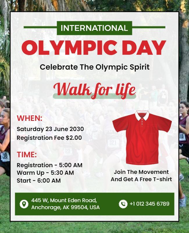 International Olympic Day Walkathon Flyer Template