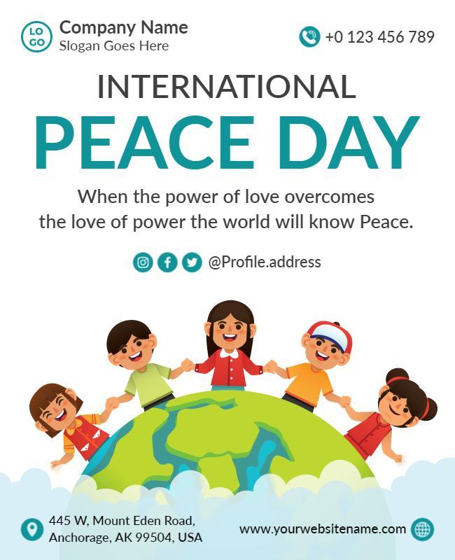 Colorful Kids Global Unity for International Peace Day Flyer Template