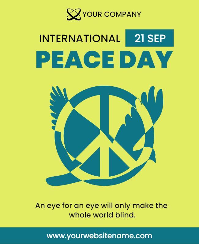 Vibrant Green International Peace Day Celebration Flyer Template