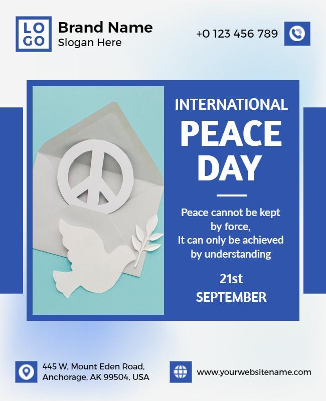 International Peace Day Event Announcement Flyer Template