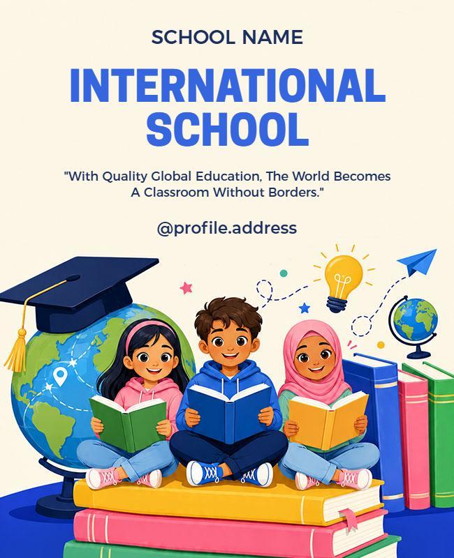 International School Education Promotion Poster Template