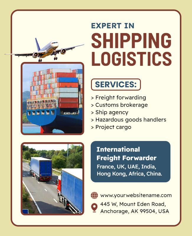 International Shipping and Logistics Services Flyer Template