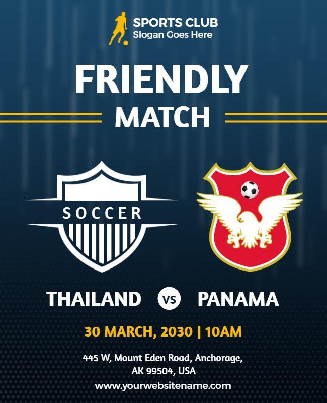 International Soccer Friendly Match Flyer Template