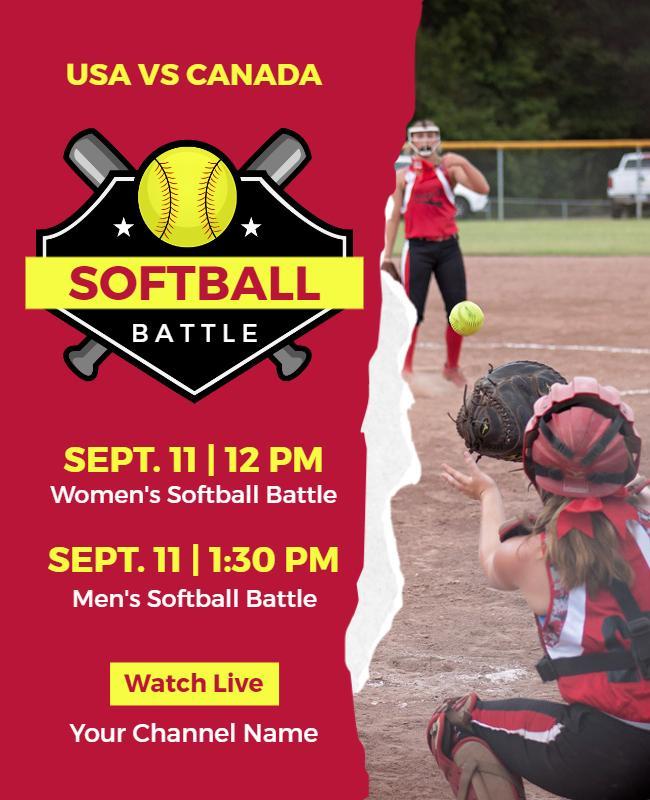 International Softball Battle Event Flyer Template