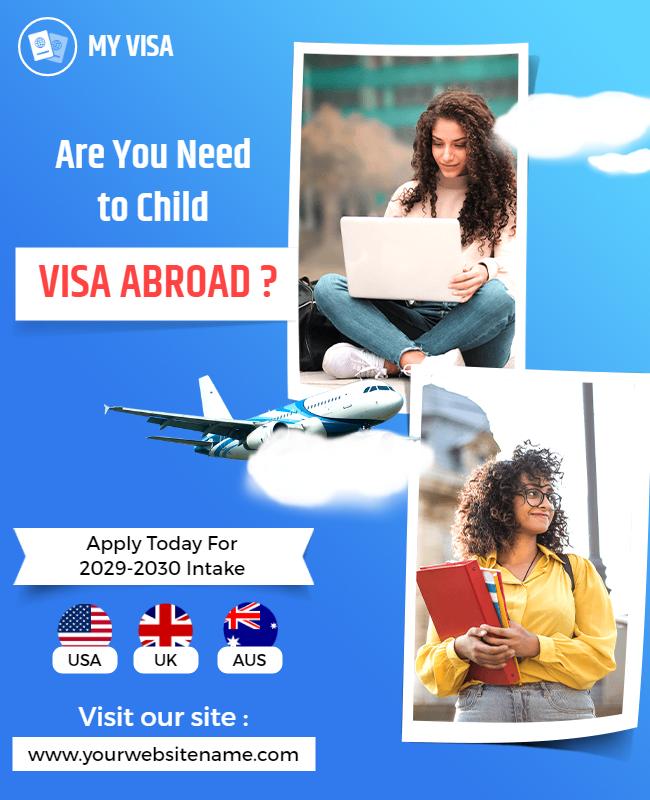 International Student Visa Application Flyer Template