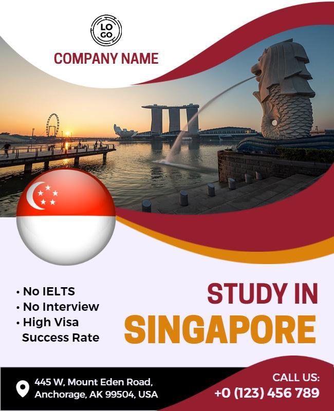 International Study Opportunities in Singapore Flyer Template