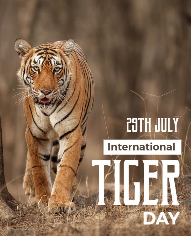 Wildlife Themed International Tiger Day Awareness Flyer Template