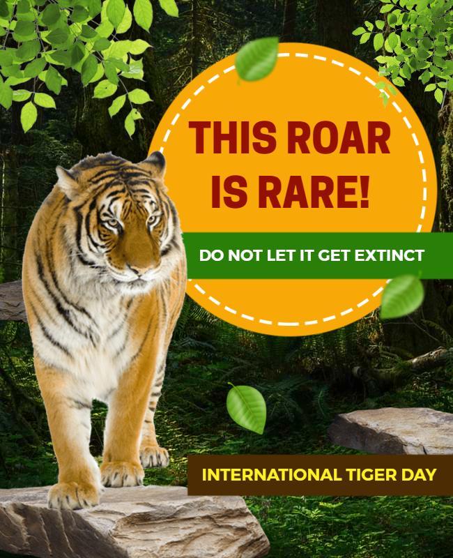 Vibrant Tiger Conservation Awareness Flyer Template