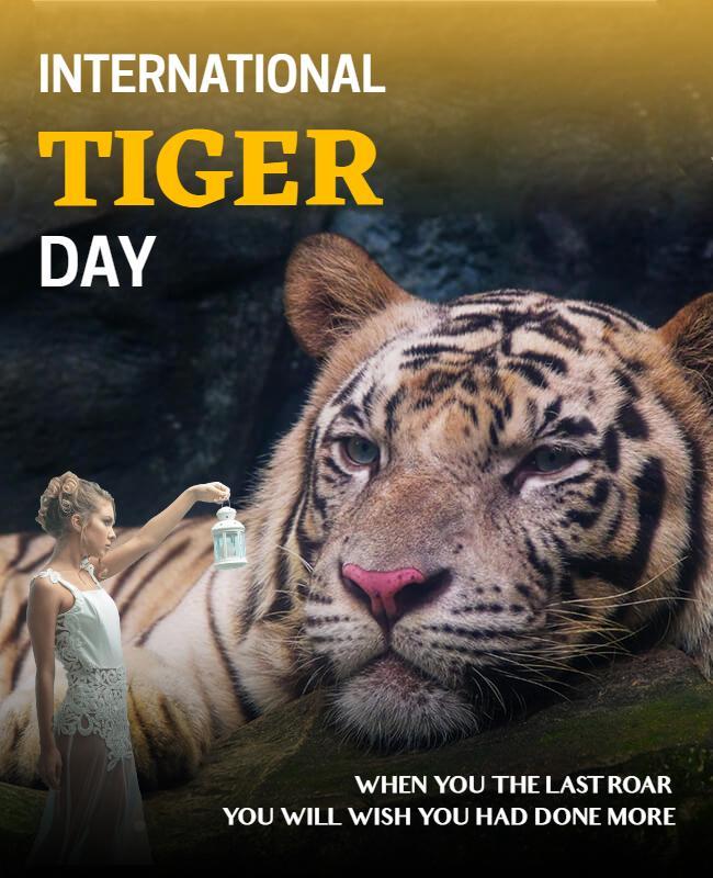 International Tiger Day Awareness Flyer Template