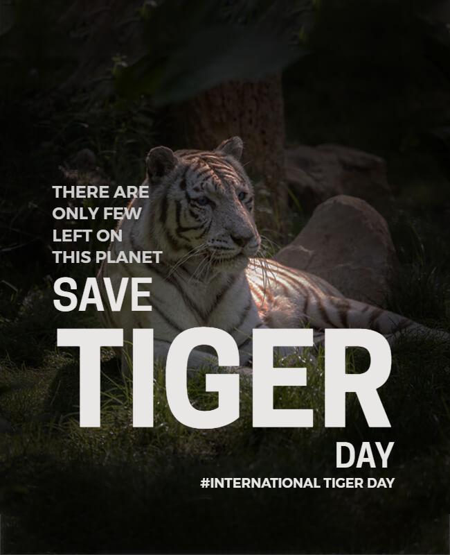 Bold Graphic Conservation Awareness Save Tiger Day Flyer Template