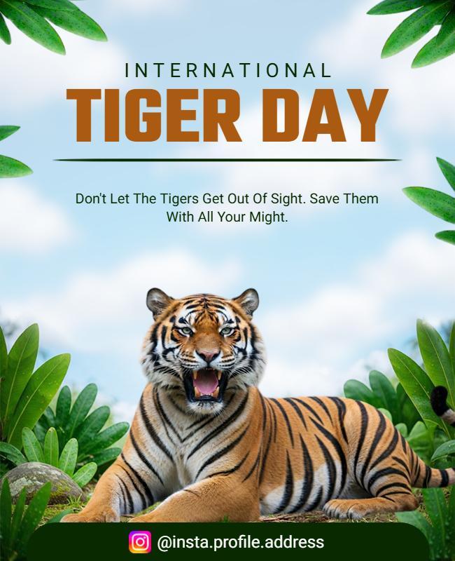 International Tiger Day Wildlife Poster Template