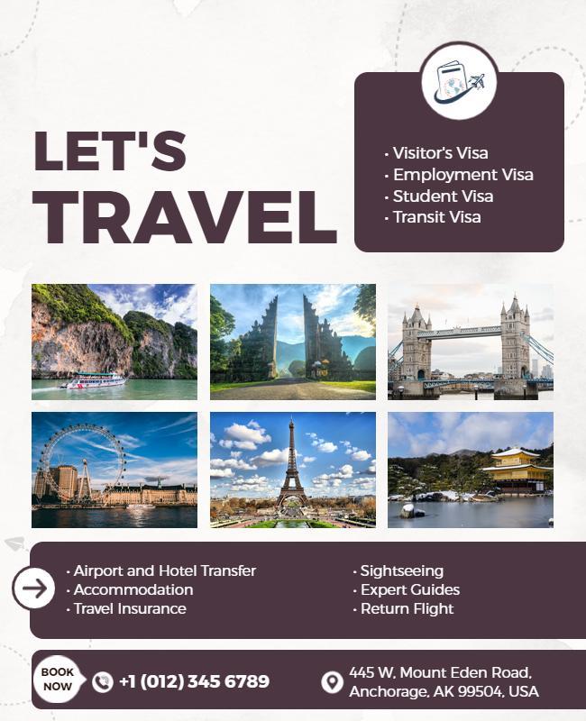 International Travel and Visa Services Flyer Template