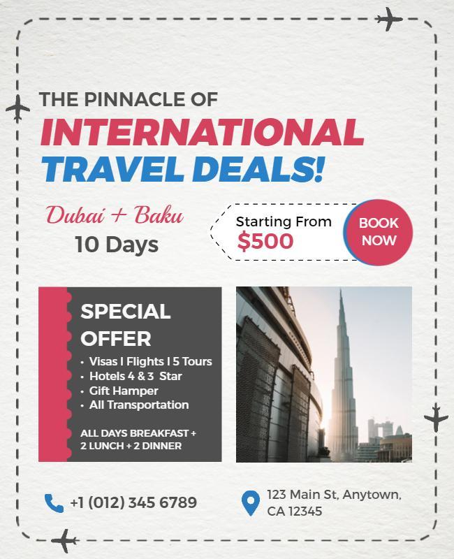 International Travel Deals Promo Flyer Template