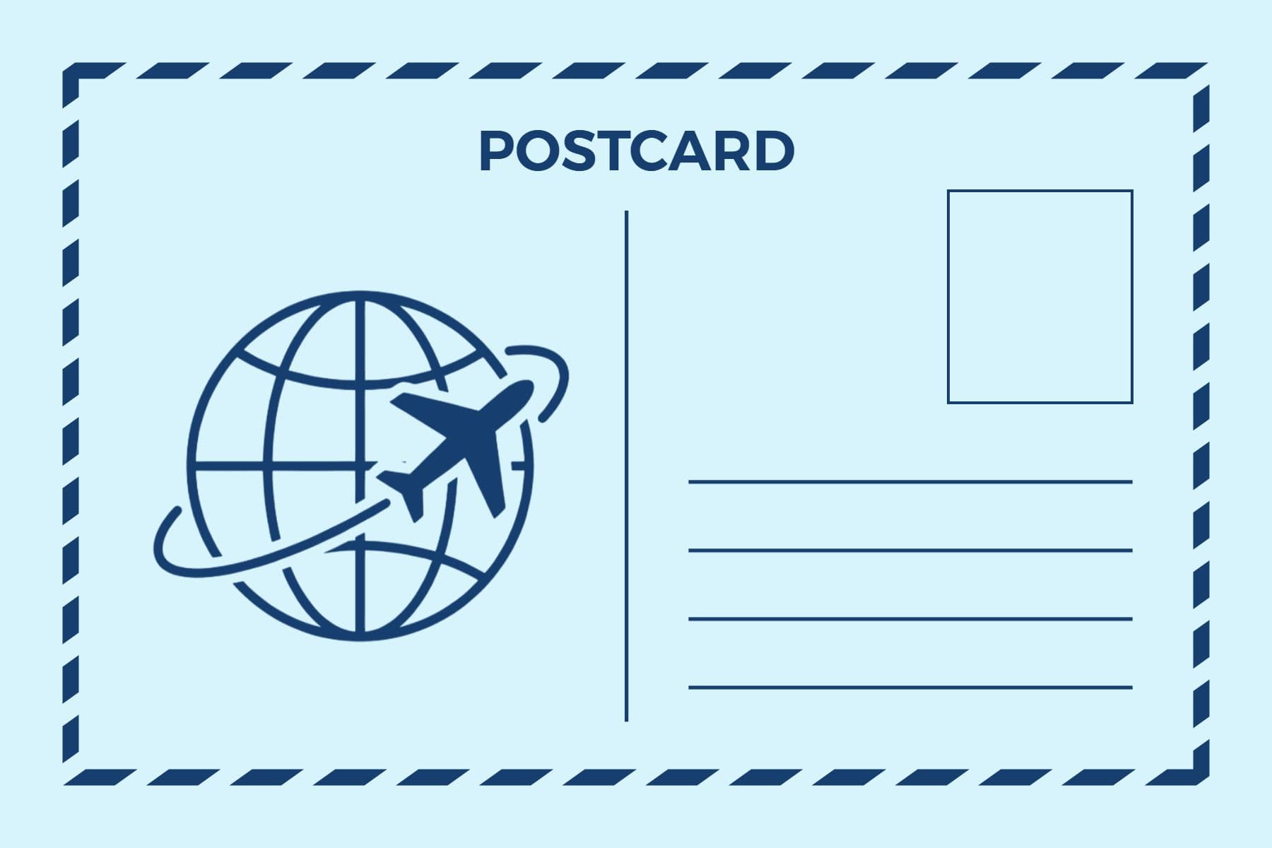 International Travel Journey Postcard Template