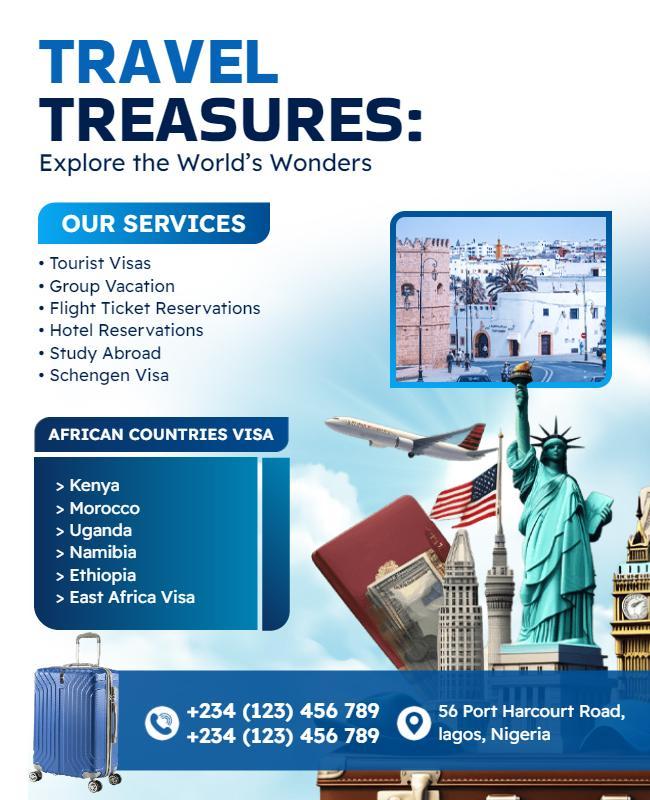 International Travel Services and Visa Assistance Flyer Template