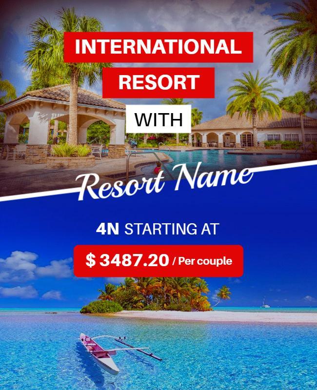 International Tropical Resort Promotion Flyer Template