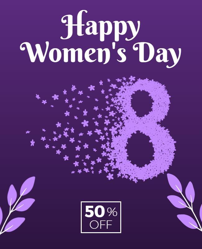 International Womens Day Celebration Discount Flyer Template