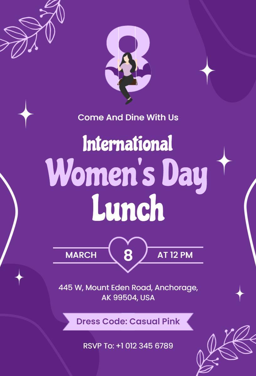 International Women's Day Celebration Lunch Invitation Template