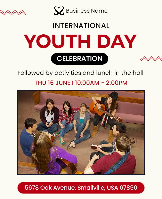 Festive Youth Day Celebration with Activities Flyer Template