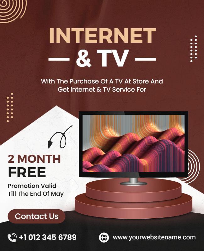 Internet and Tv Service Promotion Flyer Template