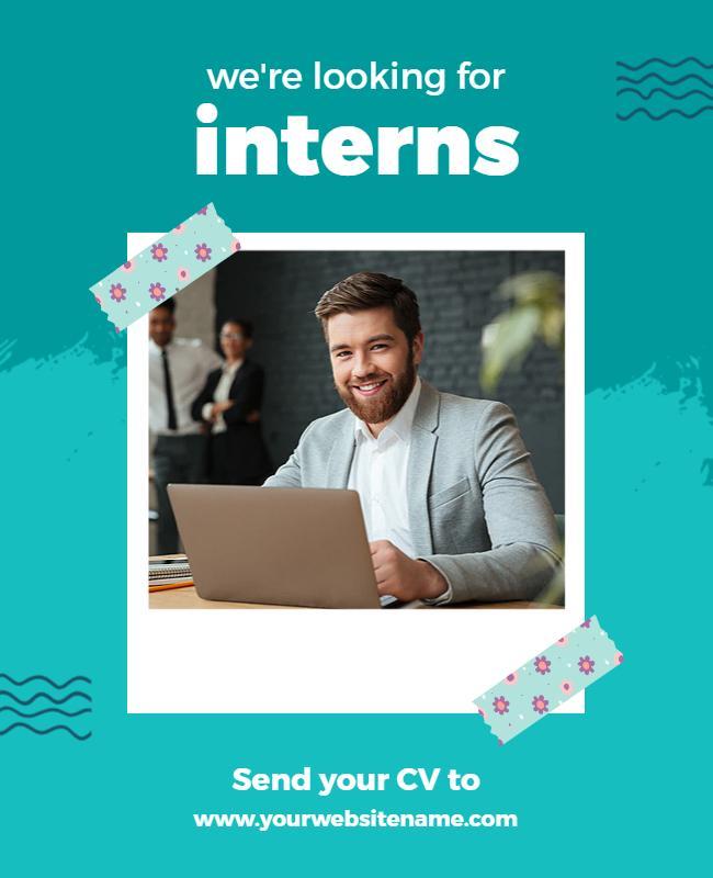 Internship Recruitment Announcement Flyer Template